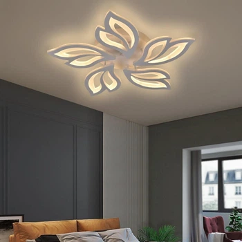 Потолочная LED люстра 68W Interees с плафонами в форме лепестков 3000-6400К с пультом белая IP20 V X6078-5 WT