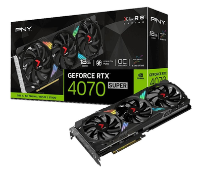 Видеокарта PNY GEFORCE RTX 4070 SUPER XLR8 Gaming VERTO X3 OC 12GB GDDR6X (VCG4070S12TFXXPB1-O) EU