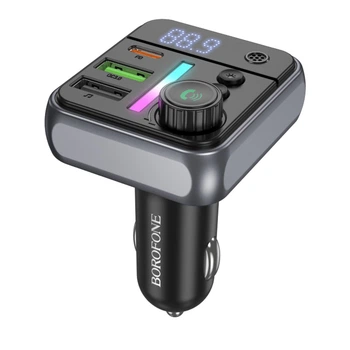 Автомобільний FM-трансмітер BOROFONE BC50 Ascenso Bluetooth 5.4 QC3.0 PD20W 3-Port USB Type-C для авто (2F83040EAF0E)