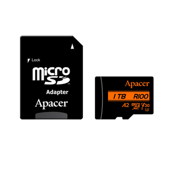 Карта пам'яті microSDXC (UHS-1 U3) Apacer A2 1TB class 10 V30 (R100MB/s, W80MB/s) (adapter SD) (AP1TBMCSX10U8-R)
