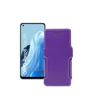 Чохол-книжка з екошкіри для телефону OPPO Reno 8 Lite Фіолетовий
