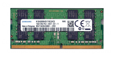 Оперативна пам'ять ноутбучна Samsung DDR4 16GB 2400MHz SO-DIMM 2Rx8 PC4-2400T (М471A2K43BB1-CRC)