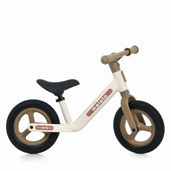 Беговел MBB 1047-4, до 20 кг, 2 колеса, диаметр колёс 10", поворот руля на 360°, белый с коричневым