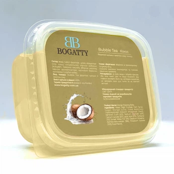 Бабл ті Bogatty солодкі кульки Кокос 520 г / Бабл ти Bogatty сладкие шарики Кокос 520 г