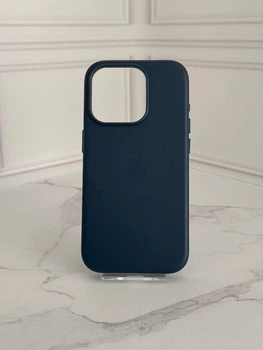 Чохол протиударний шкіряний OEM Leather Case with MagSafe для iPhone 16 Pro Max Blue
