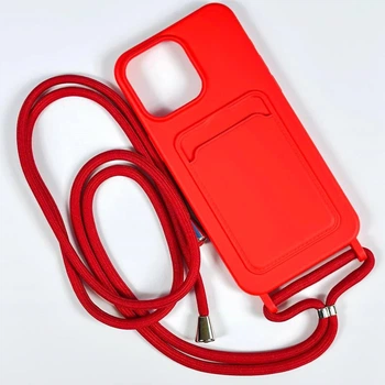 Чехол Wave Colorful Pocket со шнурком для iPhone 14 Pro Max Red