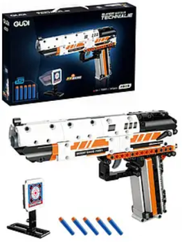 Конструктор детский 70001 пистолет Desert Eagle, 24см,мягкие пули 5шт, 345 деталей