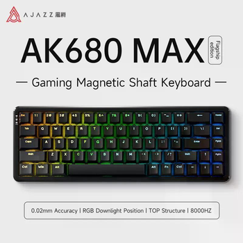 Магнітна клавіатура AJAZZ AK680 MAX — технологія Magnetic Axis, точність 0.02мм, 8000Hz Чорна