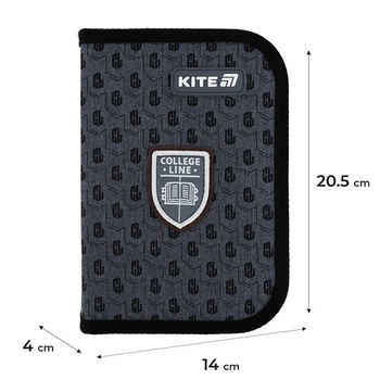 Пенал без наповнення Kite College Line Boy K25-622-2, 1 відділення, 2 відворот