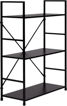 Стелаж ModernHome by Multistore дерев'яний 3 полиці лофт чорний (CWJ602480LG BLACK)