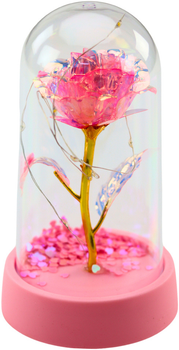 Wieczna róża w kolbie Lena Toys Led różowa 14x8 cm (5905991037347)