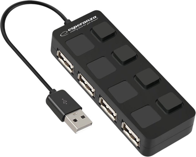 Hub USB Esperanza EA161 4x USB 2.0 Black (5901299959909)