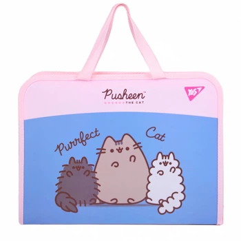 Папка-портфель Yes FC на блискавці з тканинними ручками Pusheen