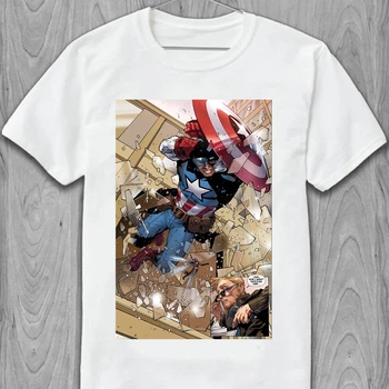Футболка чоловіча Captain America Капітан Америка Marvel comics character PG02093 goodreclama XXL Білий