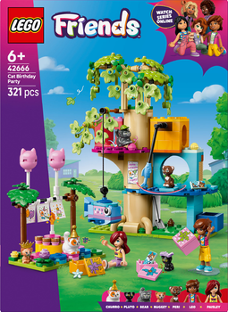 Конструктор LEGO Friends День рождения кота и дом на дереве 321 деталь (42666)