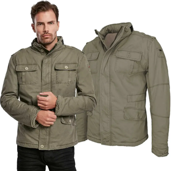 Тактична зимова куртка Brandit Britannia Winter, олива, утеплена тактична куртка на хутрі 3XL