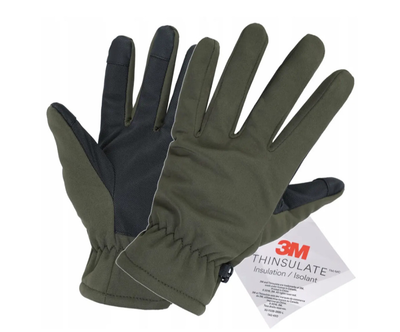 Тактичні рукавички Mil-Tec Softshell Thinsulate Зимові водовідштовхувальні рукавички олива М