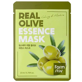 Увлажняющая тканевая маска для лица с экстрактом оливы FarmStay Real Olive Essence Mask 23 мл (8809715720133)