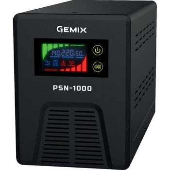 Джерело безперебійного живлення Gemix PSN-1000, 1000VA/600W 12V/220V, 13A, 2*Schuko (PSN-1000)