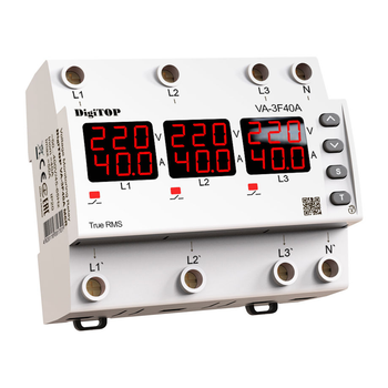 Реле напруги DigiTOP VA-3F40A M6R з контролем по струму