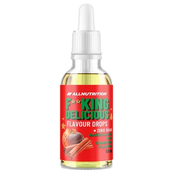 Подсластитель ноль каллорий AllNutrition FitKing Delicious Flavour Drops Baked Apple with Cinnamon 50 миллилитров