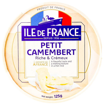 Сир з білою пліснявою Petit Camembert Ile de France 125 г (14946695)