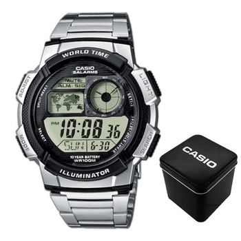 Мужские часы Casio AE-1000WD-1A Серебристые ( AT1141-0392 )