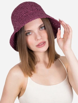 Панама женская плетеная SumWin Монмарт-Fashion LU-036-01 54-57 Бордовая (ROZ6501091749)