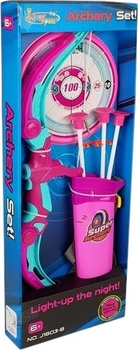 Łuk LEAN Toys z tarczą + 3 strzały 4224 Pink (5905991032274)