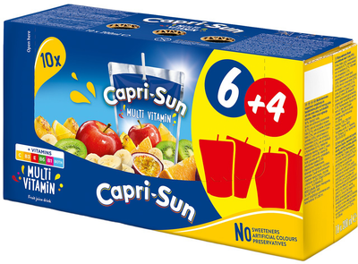 Упаковка напитка сокосодержащего Capri-Sun Мультивитамин 200 мл х 6+4 шт (8595011147544)