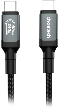 Kabel Choetech USB4.Gen 3, 40 Gbps, 240W, C-męski/C-męski, 1.2 m (XCC-1040)
