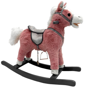 Koń na biegunach LEAN Toys Dźwięki 74 cm Różowy (5905679071083)