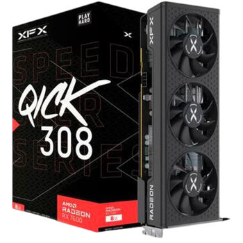Відеокарта AMD Radeon RX 7600 8GB XFX Speedster Qick 308 Black (RX-76PQICKBY) Б/В