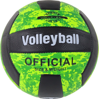 Piłka do siatkówki LEAN Toys 17085 Rozmiar 5 Green-Black (5905884459423)
