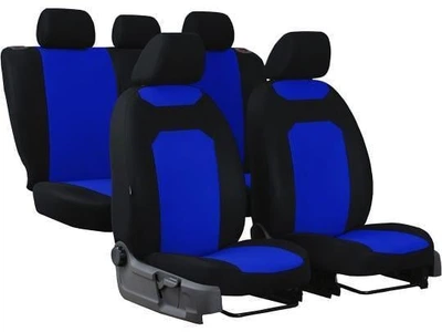 Авто чехлы MITSUBISHI LANCER 2007-2015 Pok-ter CARO с синей вставкой