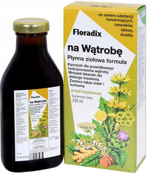 Naturalny suplement diety Floradix Zioło-Piast Floradix na wątrobę 250 ml (4004148338847)