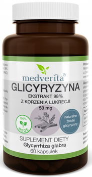 Naturalny suplement diety Medverita Glicyryzyna 50 mg 60 kapsułek (5905669084529)