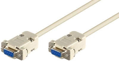 Кабель пристроїв Goobay COM(DB9) RS232 F/F 2.0m D=5.0mm 9жил 1:1 розбірний RS232 сірий(75.05.0547)