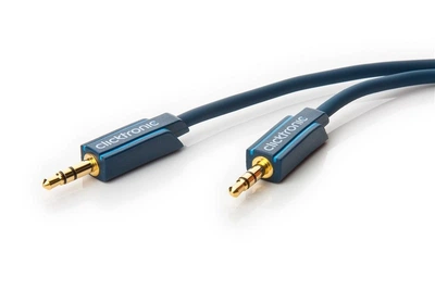 Кабель аудіо-сигнальний ClickTronic Jack 3.5mm 3pin M/M 3.0m Casual 2xShield D=3.9mm AUXAWG27 синій(75.07.0479)