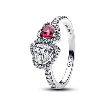 Срібна каблучка Pandora Ореол Сердець 193662C01 58