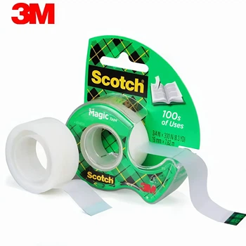 Клейка стрічка 3M Scotch Magic Tape з диспенсером 19 мм х 7,62 м прозорий