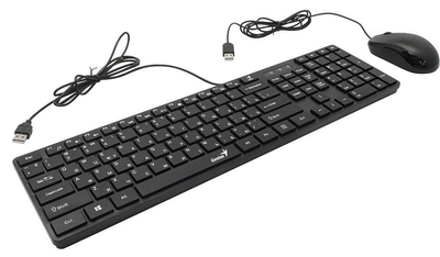 Комплект (клавиатура+мышь) Genius C-126 SlimStar USB Black (31330007407)