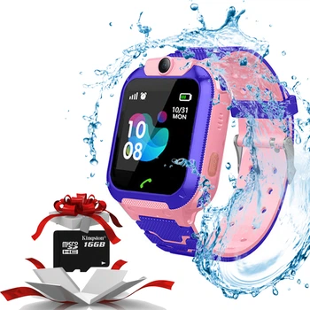 Детские смарт часы c GPS KID WATCH TD7XS с влагозащитой IP67 и камерой Розовый +карта памяти 16GB