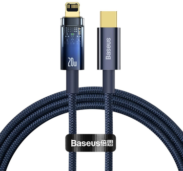 Kabel Baseus Explorer USB Type-C - Lightning 1 m 20 W Blue (AT6932172605674)