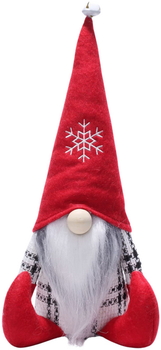 Figurka Lean Toys Świąteczny skrzat szaro-czerwony 32 cm (14392) (5905991031666)
