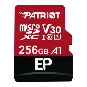 Карта пам'яті microSDXC (UHS-1 U3) Patriot EP Series 256Gb class 10 V30 (R-100MB/s, W-80MB/s) (adapter SD) (PEF256GEP31MCX)