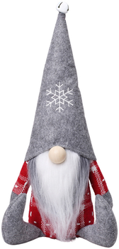 Figurka Lean Toys Świąteczny skrzat szaro-czerwony 32 cm (14391) (5905991031673)