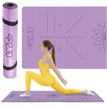 Коврик (мат) спортивный 4FIZJO PU 183 x 61 x 0.4 см для йоги и фитнеса Violet (P-5907739319548)