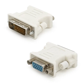 Переходник DVI-D 24+1 (папа) / VGA(мама), Grey Q50