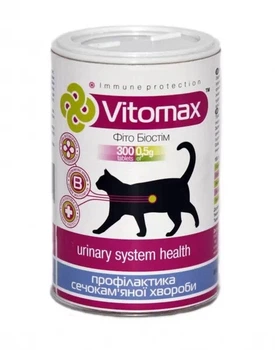Вітамінний комплект профілактика сечокам'яної хвороби у котів Vitomax 300 штук (VMX40854)